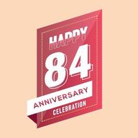 84e verjaardag viering vector roze 3d ontwerp Aan bruin achtergrond abstract illustratie