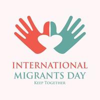 Internationale migranten dag poster gevierd Aan december vector