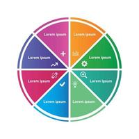 kleurrijke cirkel verdeeld in 8 delen vector