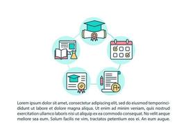 certificering medisch onderwijs concept lijn pictogrammen met tekst vector