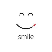 glimlach of geluk uitdrukking vector logo sjabloon