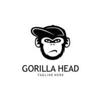 gorilla hoofd silhouet creatief logo sjabloon. vector