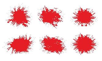 rode verf splatter set vector