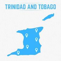 Trinidad en Tobago eenvoudige kaart met kaartpictogrammen vector