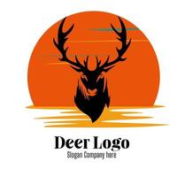 hert logo vector ontwerp illustratie, wijnoogst logos concept