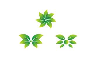 blad aard groene cirkel vector logo sjabloon