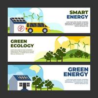 eco groene technologie banner sjabloon set vector