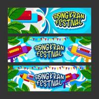 songkran waterfestival sjabloon voor spandoek vector