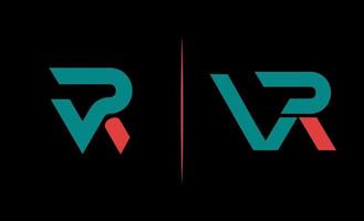 eerste vr monogram creatieve logo ontwerpsjabloon vector