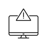 bewerkbare icoon van computer alarm bericht, vector illustratie geïsoleerd Aan wit achtergrond. gebruik makend van voor presentatie, website of mobiel app