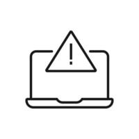 bewerkbare icoon van laptop alarm bericht, vector illustratie geïsoleerd Aan wit achtergrond. gebruik makend van voor presentatie, website of mobiel app