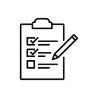 bewerkbare icoon van checkbox klembord, vector illustratie geïsoleerd Aan wit achtergrond. gebruik makend van voor presentatie, website of mobiel app