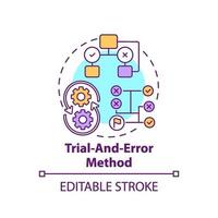 trial and error methode concept pictogram vector