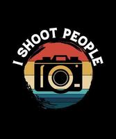 ik schieten mensen fotografie wijnoogst logo illustratie t-shirt ontwerp vector