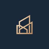 gebouw architectuur luxe logo ontwerp vector