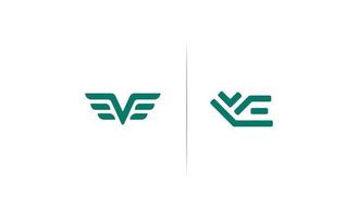 eerste ve of ev logo ontwerpsjabloon vector