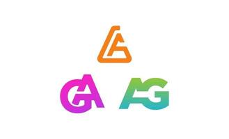 eerste ag of ga logo sjabloon vector ontwerp illustratie