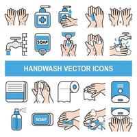 handwas vector iconen in gevulde omtrek ontwerpstijl.