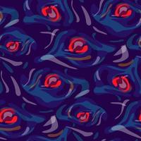 modern abstract afdrukken in kleurrijk strepen. creatief collage met naadloos patroon. transparant strepen met helder spatten van rood en geel Aan een blauw achtergrond. het drukken Aan textiel en papier vector