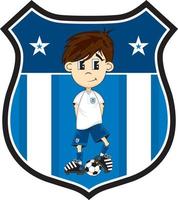 schattig tekenfilm Engeland voetbal Amerikaans voetbal speler in schild met sterren - sport- illustratie vector