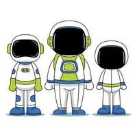 astronautenkarakters in platte ontwerpstijl vector