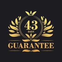 43 dagen garantie logo vector, 43 dagen garantie teken symbool vector