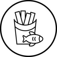 vis en chips vector icoon stijl