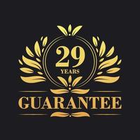 29 jaren garantie logo vector, 29 jaren garantie teken symbool vector