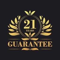 21 jaren garantie logo vector, 21 jaren garantie teken symbool vector