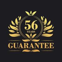 56 jaren garantie logo vector, 56 jaren garantie teken symbool vector