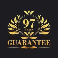 97 jaren garantie logo vector, 97 jaren garantie teken symbool vector