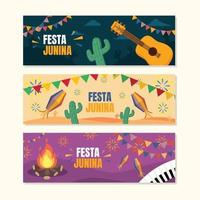 festa junina plat bannerontwerp vector