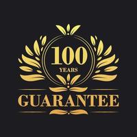 100 jaren garantie logo vector, 100 jaren garantie teken symbool vector