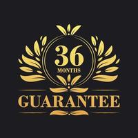 36 maanden garantie logo vector, 36 maanden garantie teken symbool vector