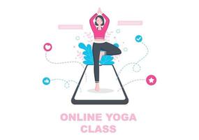 online lessen, yoga en meditatielessen concept vector