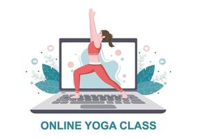 online lessen, yoga en meditatielessen concept vector