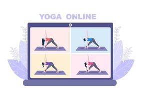 online lessen, yoga en meditatielessen concept vector