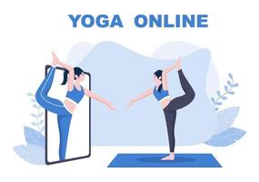 online lessen, yoga en meditatielessen concept vector