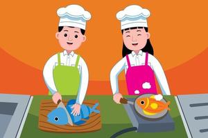 beroep van chef-kok in platte ontwerpstijl. vector