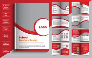16 Pagina's school- brochure brochure ontwerp sjabloon vector