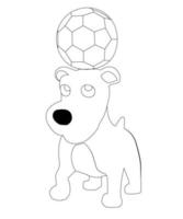 grappig hond spelen Amerikaans voetbal, vector illustratie, voor kinderen en volwassen