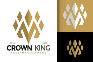 brief m monarch kroon logo vector icoon illustratie