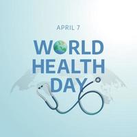 wereld Gezondheid dag vector illustratie. wereld Gezondheid dag vlak illustratie met wereldbol en stethoscoop en hart.