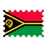 port postzegel met vanuatu vlag. vector illustratie.