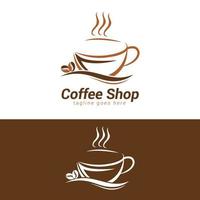 koffie winkel logo sjabloon ontwerp, koffie kop logo vector