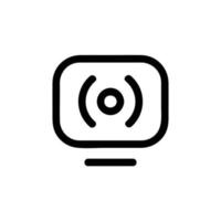streaming TV app vector icoon, schets stijl, geïsoleerd Aan wit achtergrond.