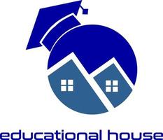 huis school- logo, boek logo, huis, en over huis onderwijs vector