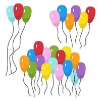trossen van meerdere kleur helium ballonnen. vector illustratie.