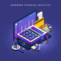 isometrisch financieel teamwerk vector