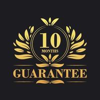 10 maanden garantie logo vector, 10 maanden garantie teken symbool vector